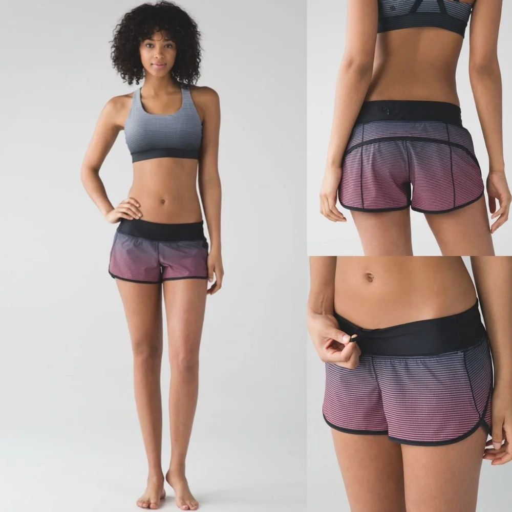Lululemon Speed Short *H2O Double Gradient Yum Yum Pink Alberta Lake Black 4 - Picture 5 of 5